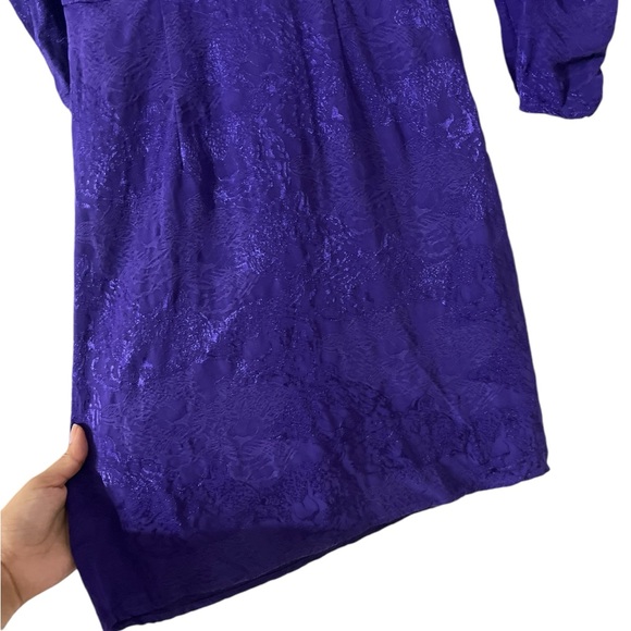 & OTHER STORIES Purple Jacquard Wrap Dress - Picture 7 of 10